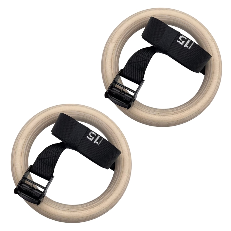 Gymnastic Ring Wood - Q84C Adjustable Wood Gymnastics Rings Exercise