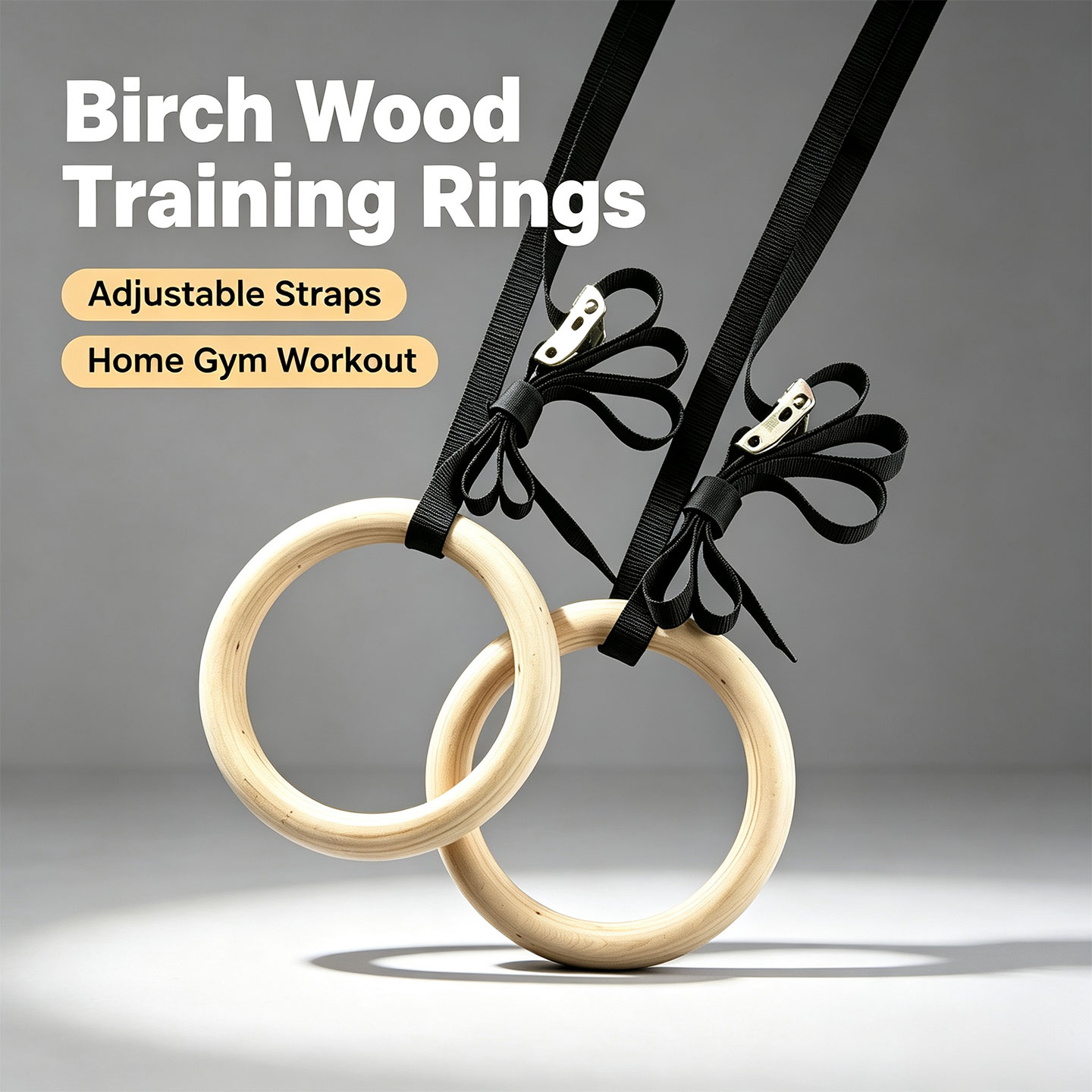 Birch Wood Gymnastic Rings，wit - Gymnastic Ring Wood ulasan dan harga