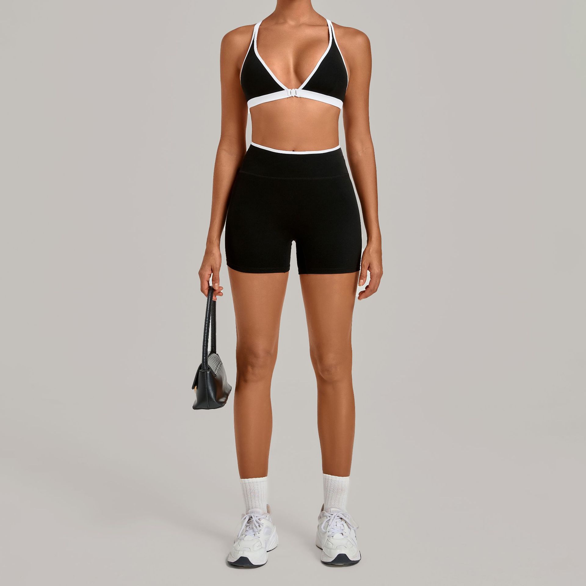 Women 2 Piece Yoga Set Deep V  - Crossfit Equipment ulasan dan harga