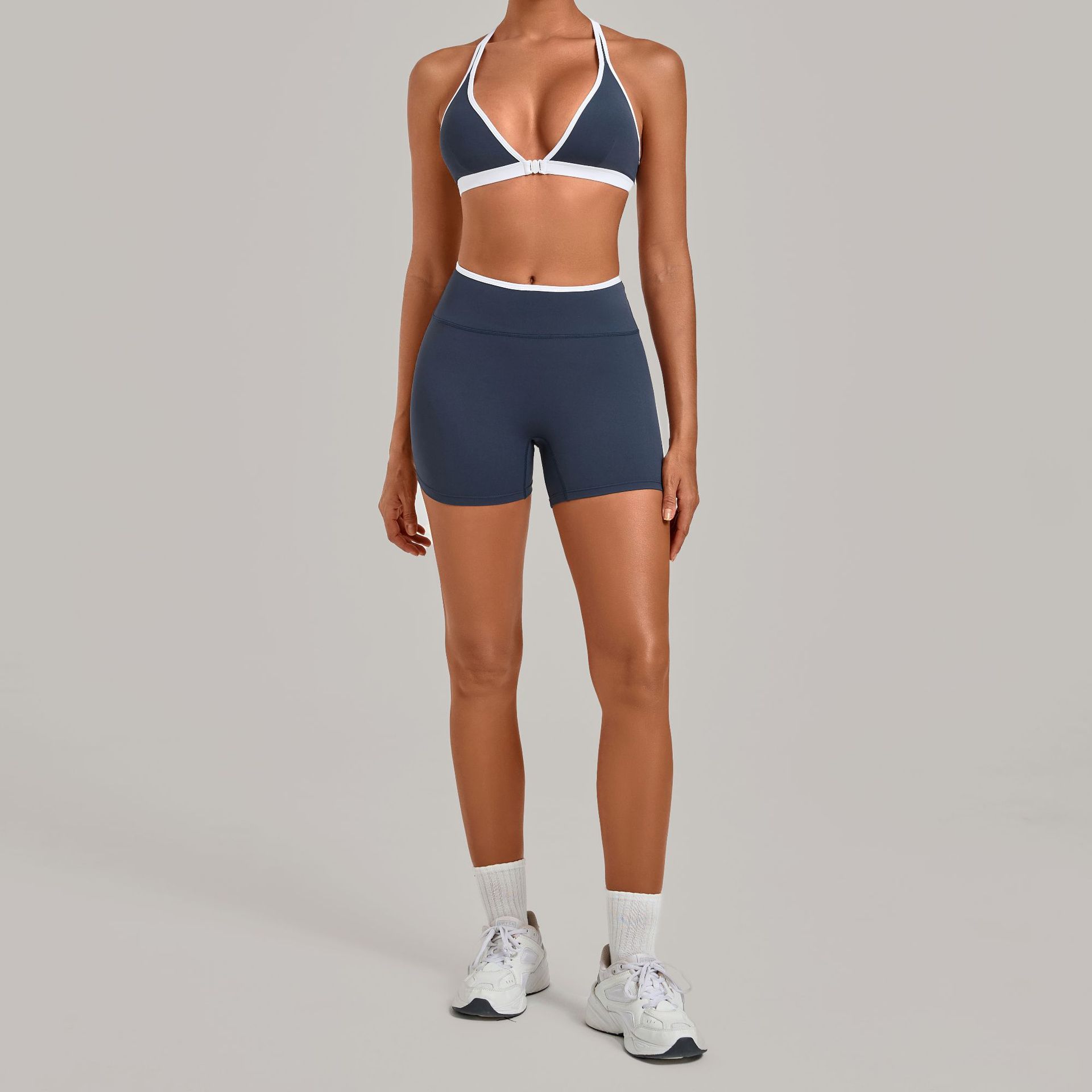 Women 2 Piece Yoga Set Deep V  - Crossfit Equipment ulasan dan harga