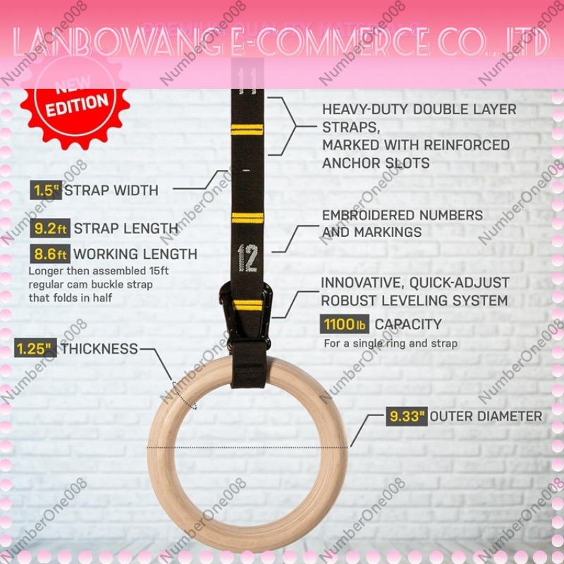Solid Birch Wood Gymnastic Rin - Gymnastic Ring Wood ulasan dan harga